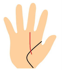 手相、運命線の始点が生命線内