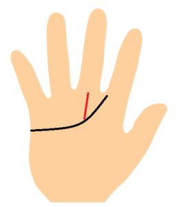 運命線が感情線から指まで