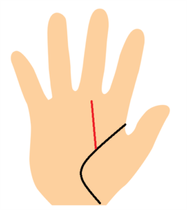 手相、運命線の始点が生命線上